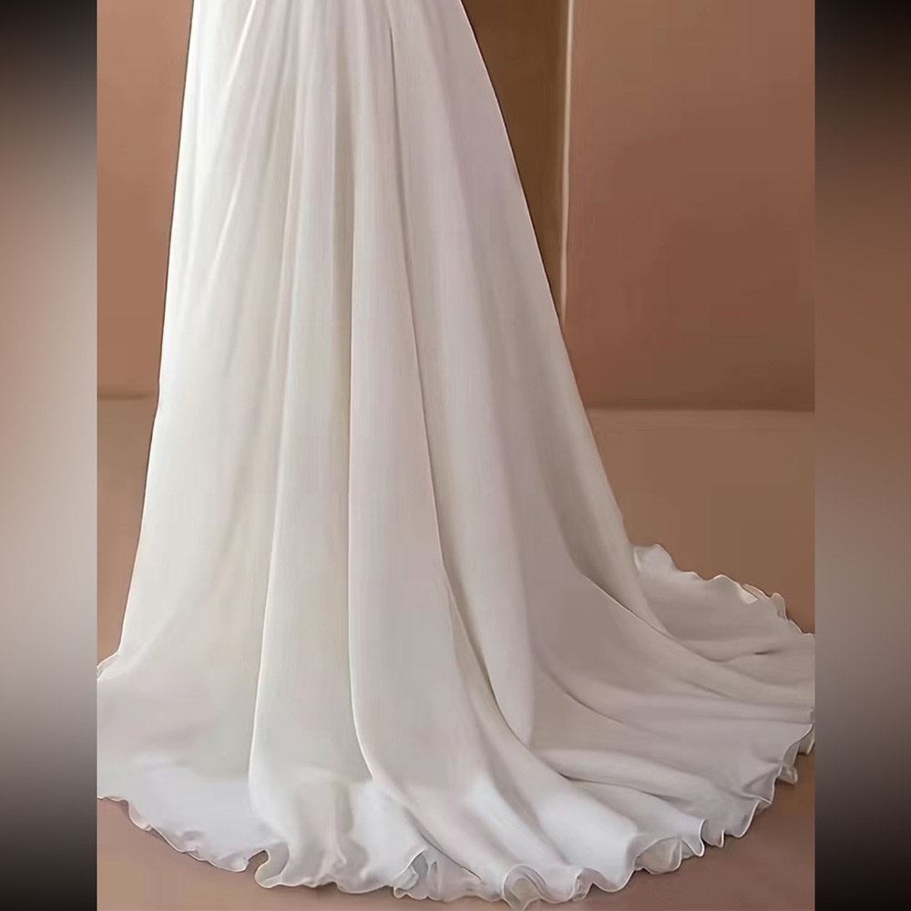 Luxe elegant off shoulder party formal wedding evening dress - Picture 3 of 6
